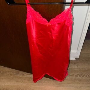 Victoria's Secret Vibrant Red Satin Chemise